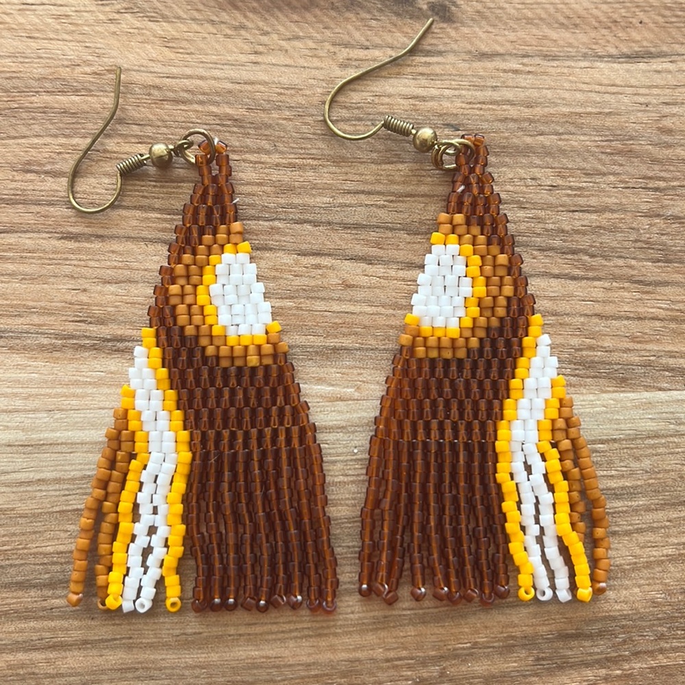 Moth theme beaded earrings